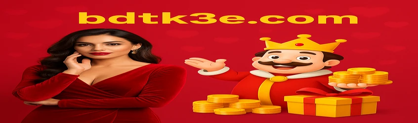 BDTK3‑র লাল থিম ব্যানার—দৈনিক লাল এনভেলপ ইভেন্ট ঘোষিত, মোট বোনাস ৯০ লাখ টাকা, নারীর পাশাপাশি Fortune দেবতা চরিত্র উপস্থিত।