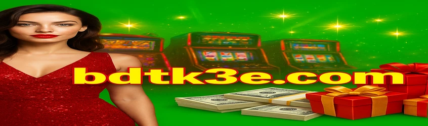 BDTK3 গেমিং প্ল্যাটফর্মের বাংলা ব্যানার—VIP স্তরে আপগ্রেড করলে ৯০ লাখ টাকার বোনাস, পাশে একটি নারী, একটি আরকেড গেম ও নগদ টাকার স্তূপসহ।